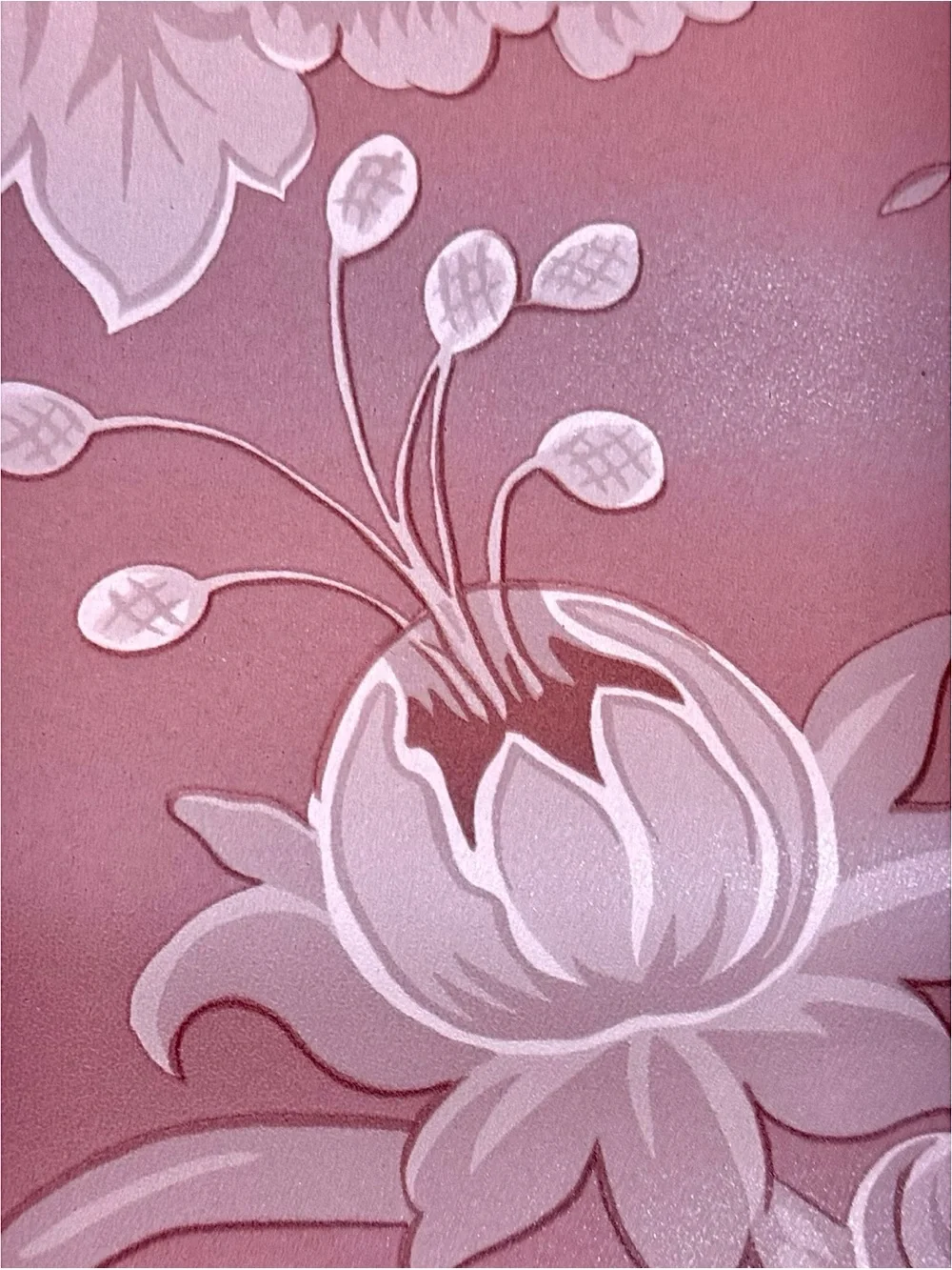 Vintage Floral Design Wallpaper Remnants Monochrome Burgundy Sizes Vary Retro